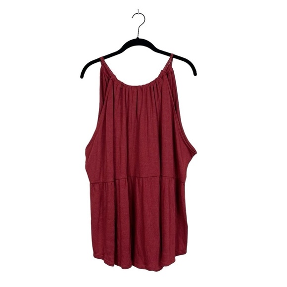 Maurices Women's Brick Red Halter Top with Tie Back Sleeveless Summer Size 2X - Picture 1 of 6